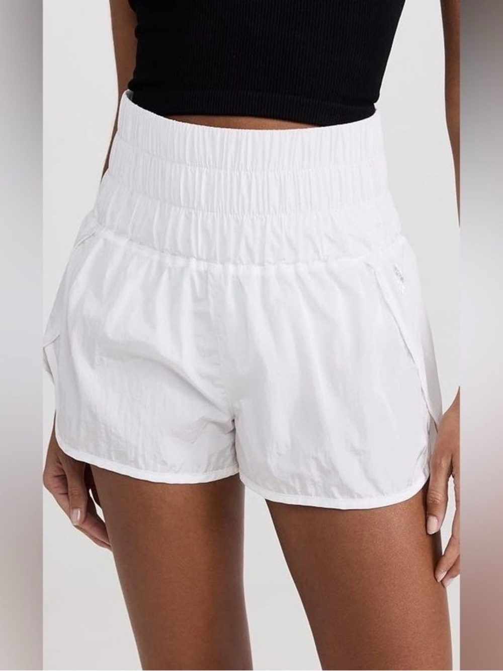 Free People White High-Rise Athletic Shorts